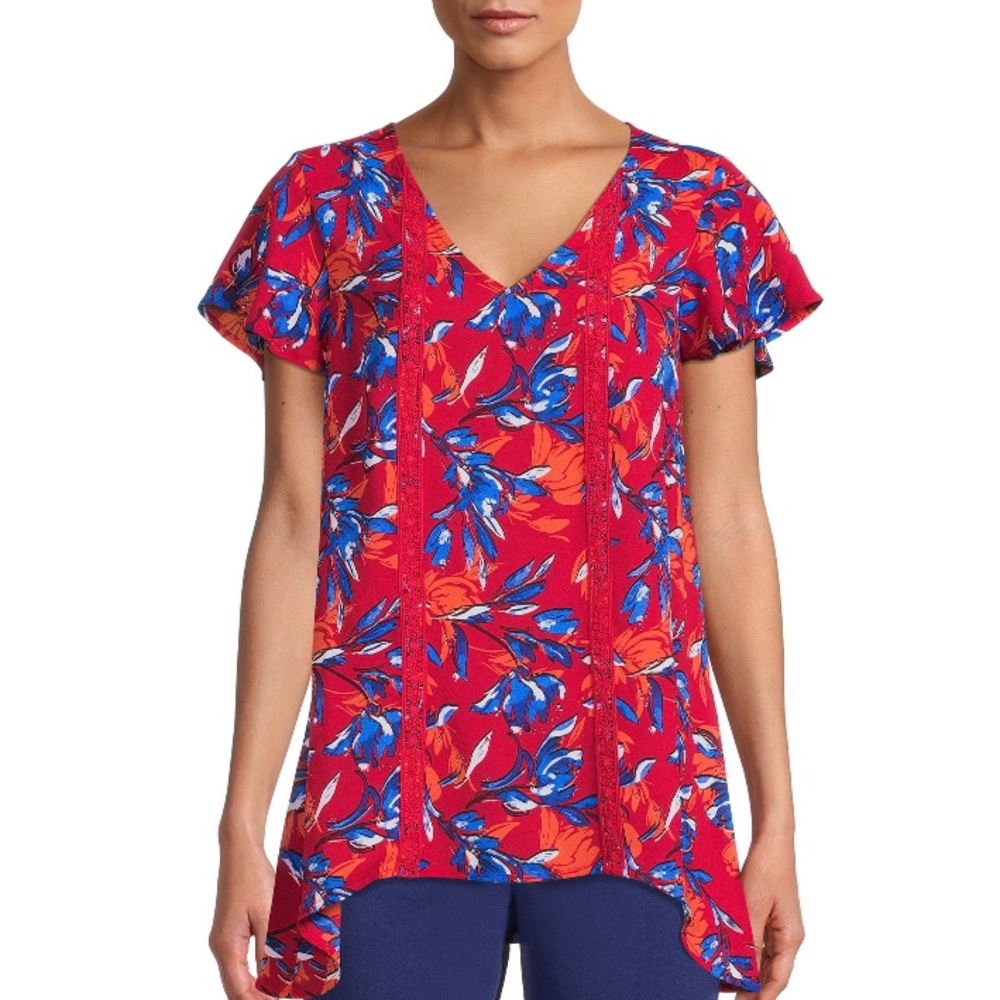 The Pioneer Woman Scoop Neck Tunic With Short Sleeves Size XXXXL (24) (4X)